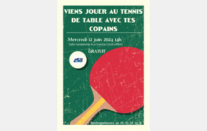 Initiation au tennis de table mercredi 12 juin