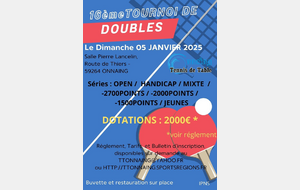 Tournoi Double Onnaing